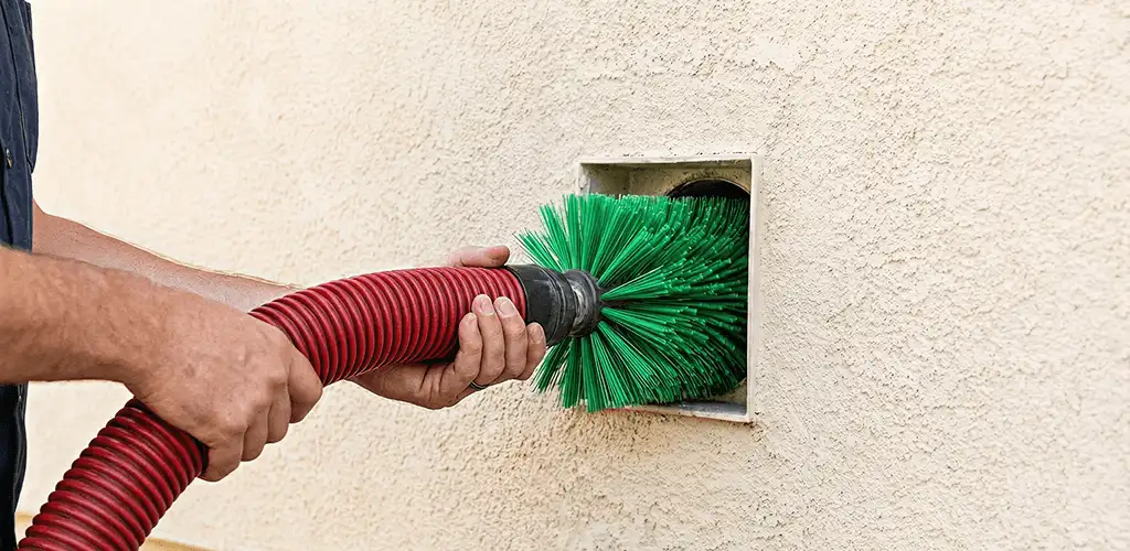 Air duct cleaning brush removing debris from a vent opening in Pembroke Pines, FL