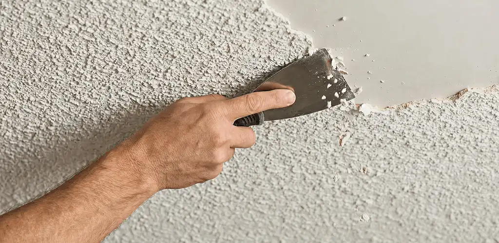 Popcorn ceiling removal scraping off textured ceiling finish in Pembroke Pines, FL