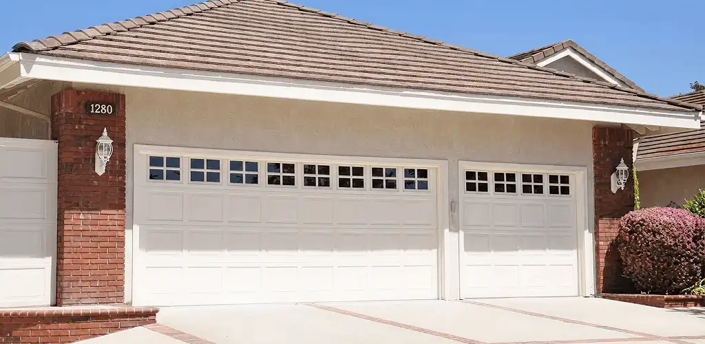 Residential garage door repair service for a double garage door in Pembroke Pines, FL