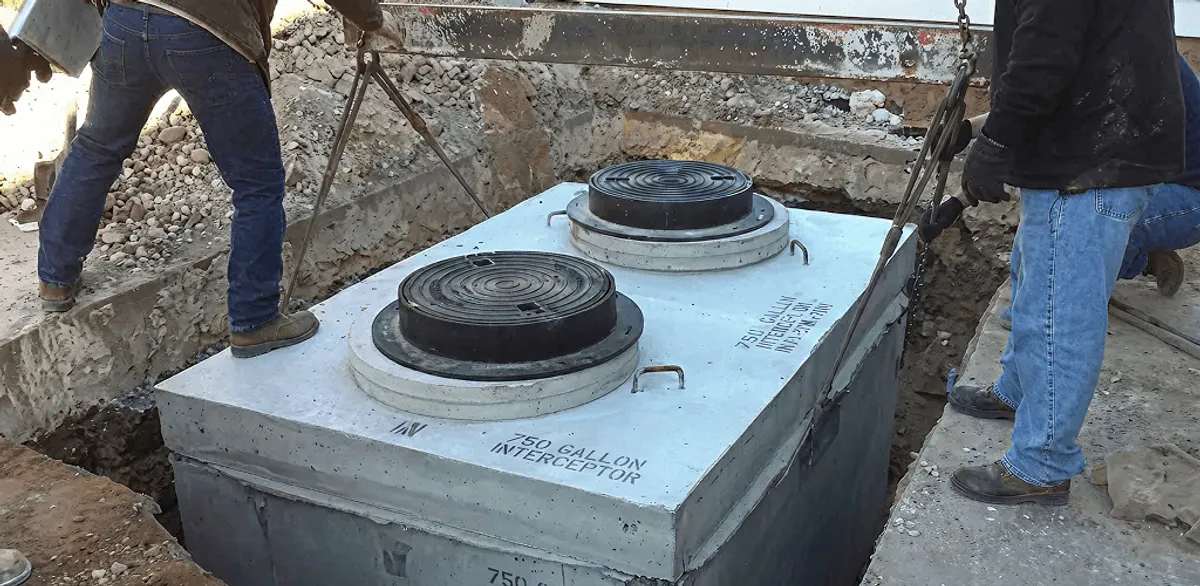 Grease trap installation for a commercial property drainage system in Pembroke Pines, FL