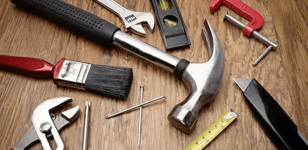 Handyman tools laid out for home repair and maintenance work in Pembroke Pines, FL