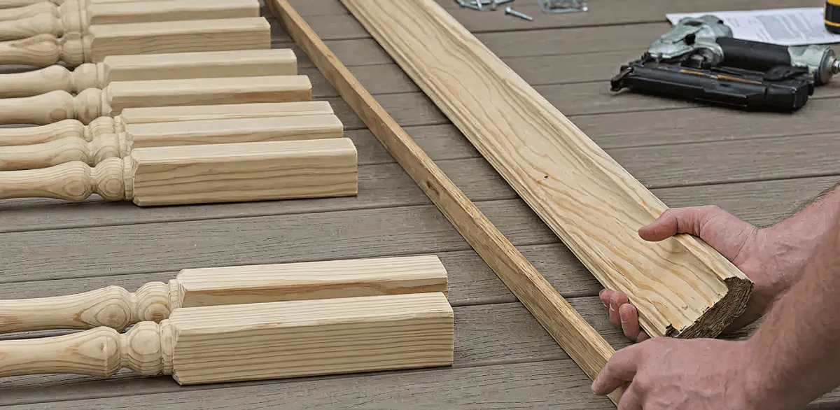 Handrail installation materials and wood components for stair rail work in Pembroke Pines, FL